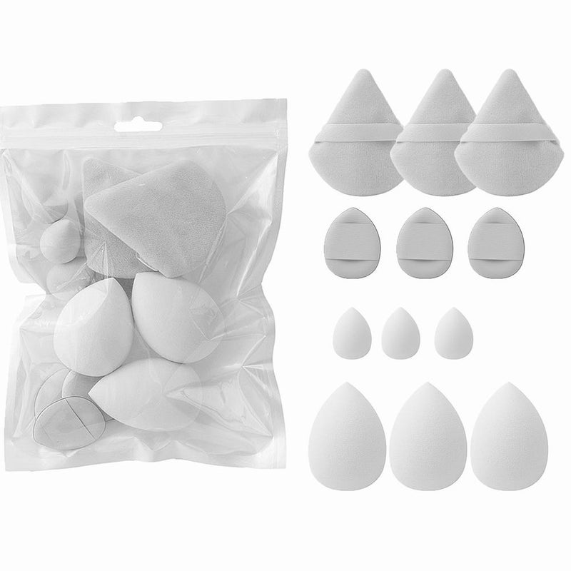 12-Piece Makeup Sponge Set: Powder Puff, Foundation Companion, Cushion, Makeup Sponge (Dry & Wet Use)